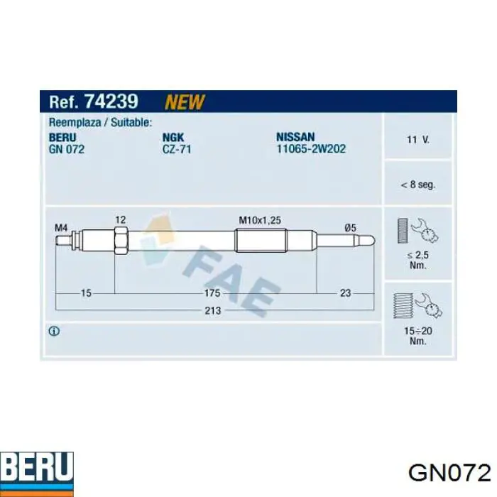 Comprar GN072 Beru Calentadores diésel