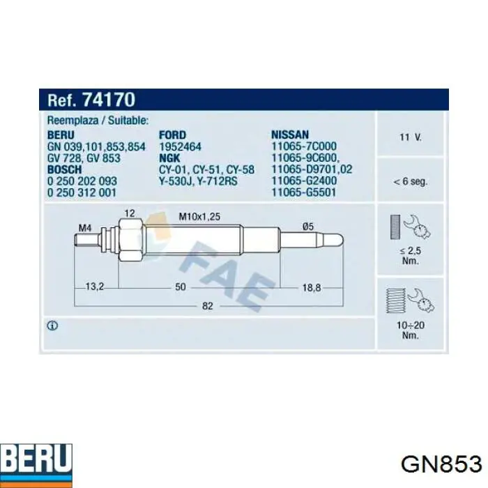 Comprar GN853 Beru Calentadores diésel