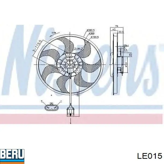 Ventilador de refrigeración Opel 1341337