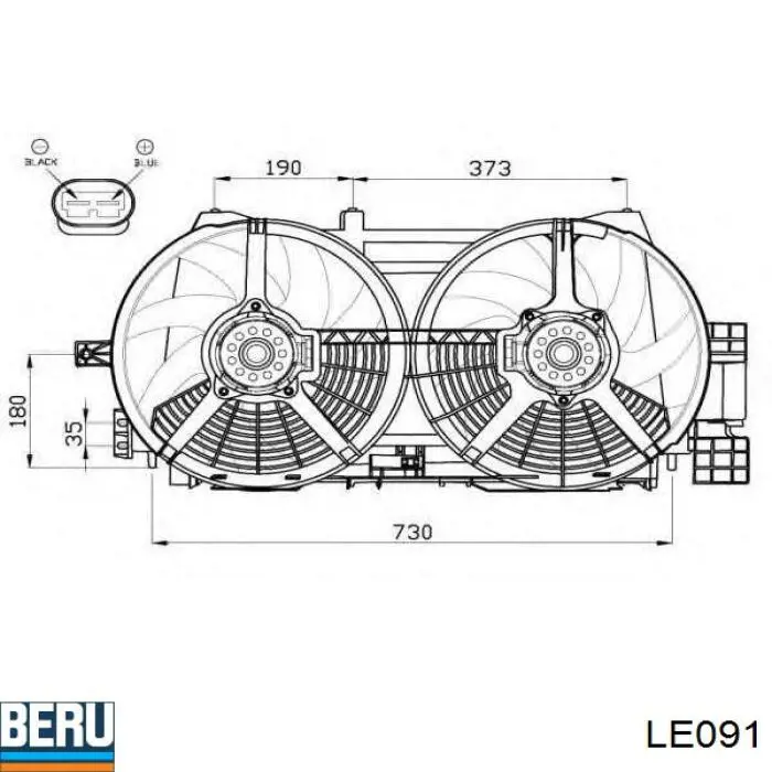 LE091 Beru Electroventilador del motor