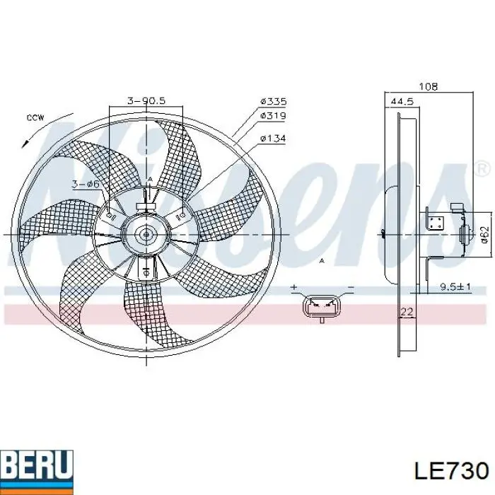 Ventilador (rodete +motor) refrigeración del motor con electromotor derecho para Opel Corsa (F08)