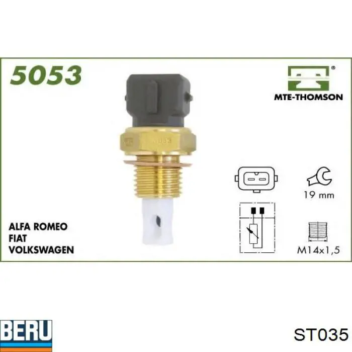 Sensor de temperatura de mezcla de aire para Lancia Dedra (835)