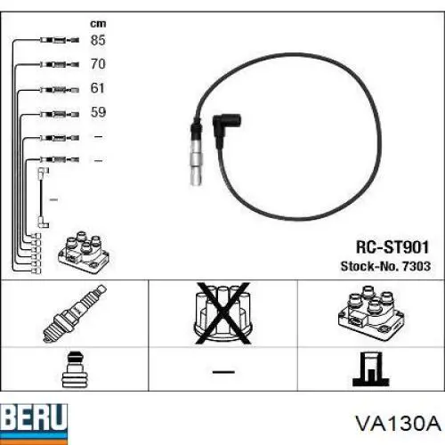 VA130A Beru cable de encendido, cilindro №3