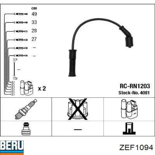 Comprar 7700100590B Renault (RVI) Cable de bujía
