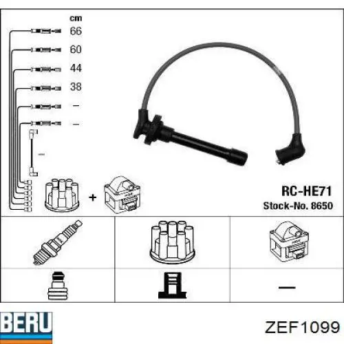 ZEF1099 Beru juego de cables de encendido