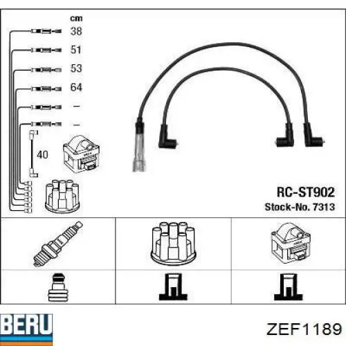 ZEF1189 Beru cables de bujías