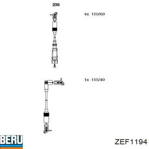 ZEF1194 Beru cables de bujías