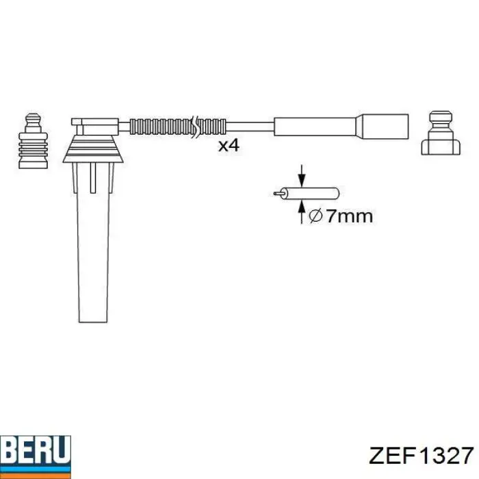 ZEF1327 Beru cable de encendido central