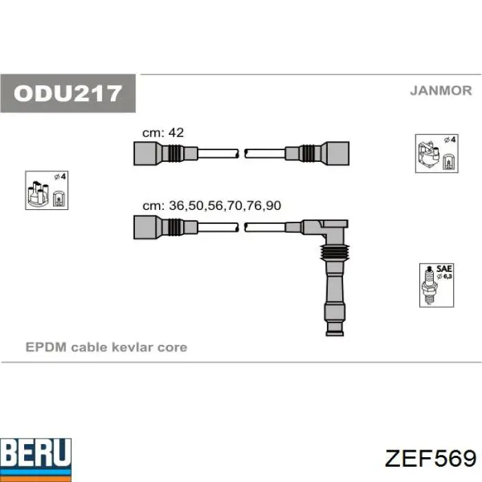 ZEF569 Beru cables de bujías