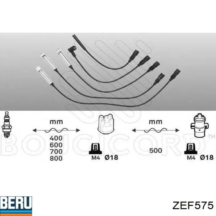 ZEF575 Beru cables de bujías