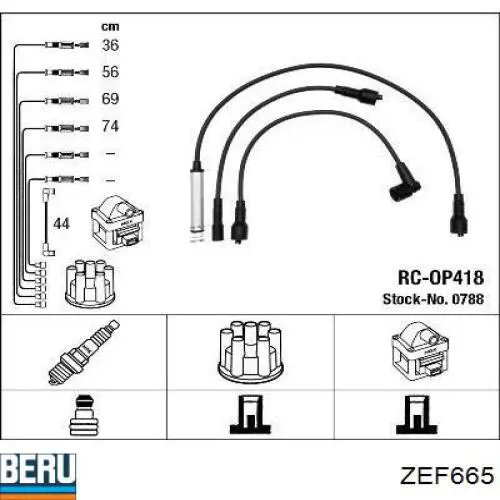 ZEF665 Beru cables de bujías