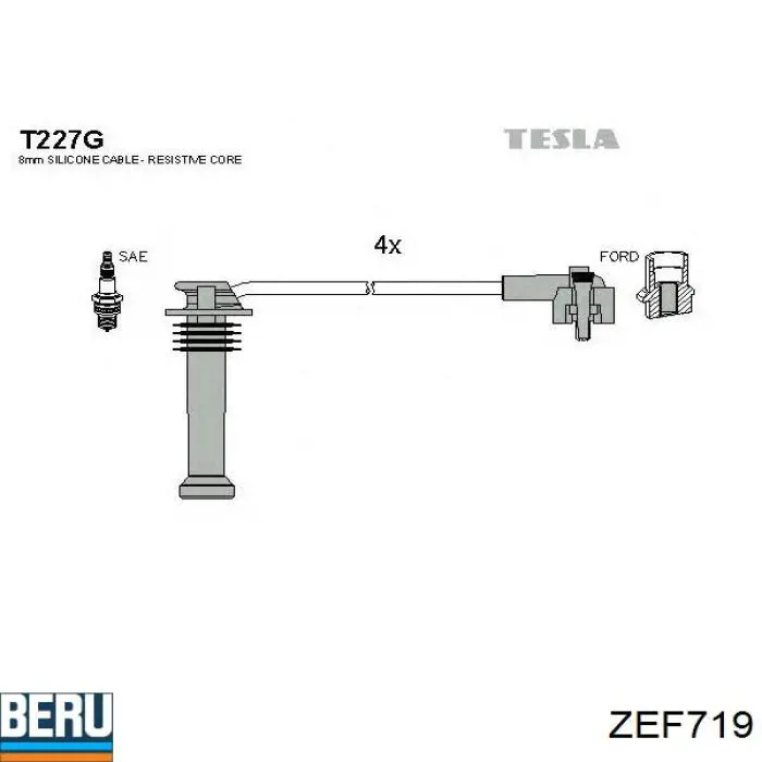 ZEF719 Beru cables de bujías