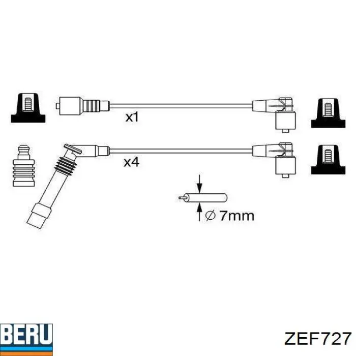Cables de bujías ZEF727 Beru