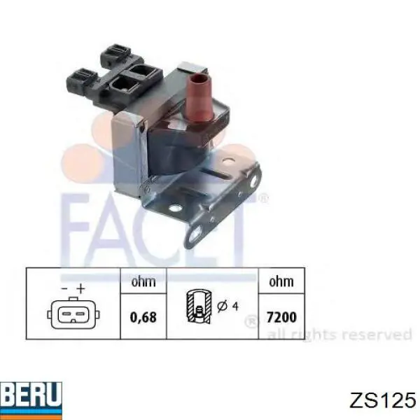 Bobina de encendido Beru ZS125
