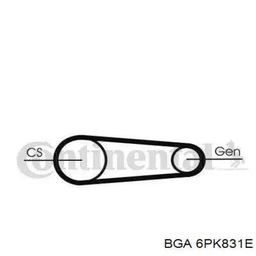 6PK831E BGA correa trapezoidal