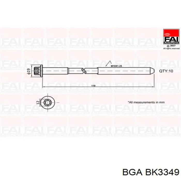 Comprar BK3349 BGA Tornillos de culata