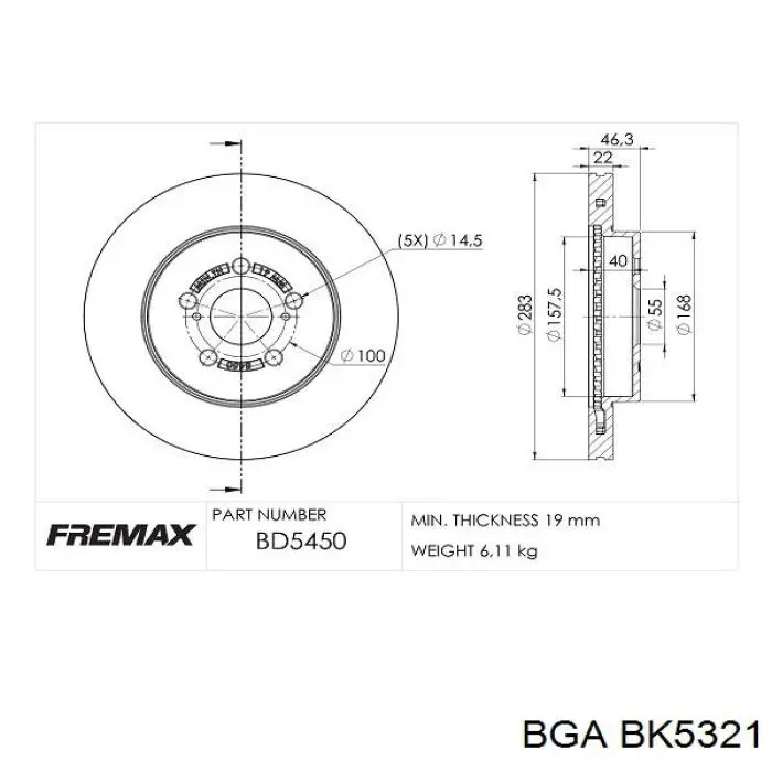 BK5321 BGA tornillo de culata