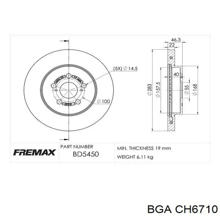 CH6710 BGA junta de culata