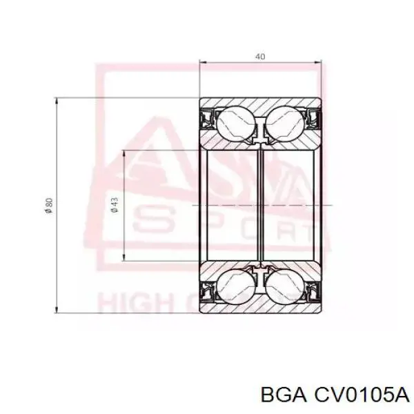 CV0105A BGA Junta homocinética