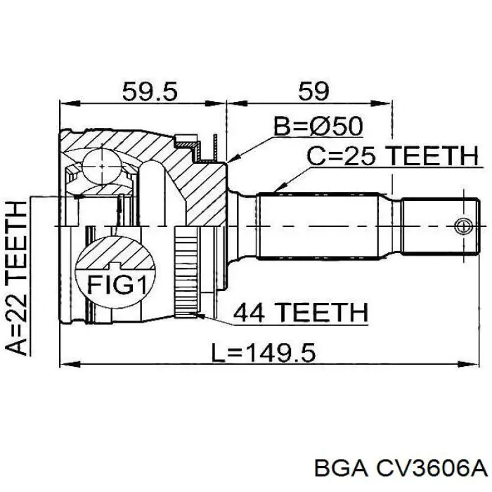 CV3606A BGA Junta homocinética