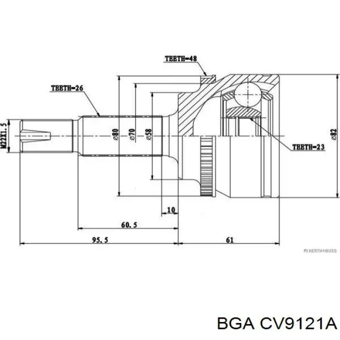Junta homocinética exterior delantera BGA CV9121A precio, desde 37,03 EUR
