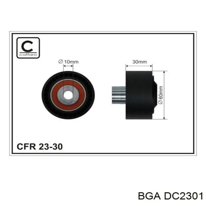 DC2301 BGA polea inversión / guía, correa poli v