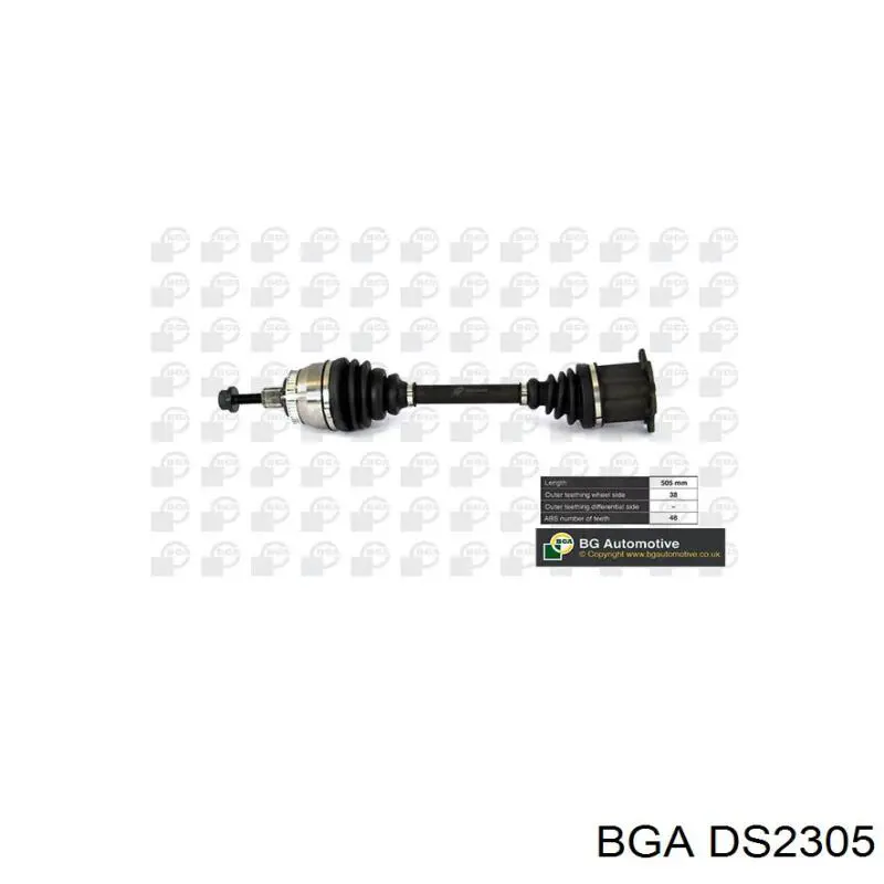 Semieje delantero izquierdo BGA DS2305 precio, desde 75,50 EUR