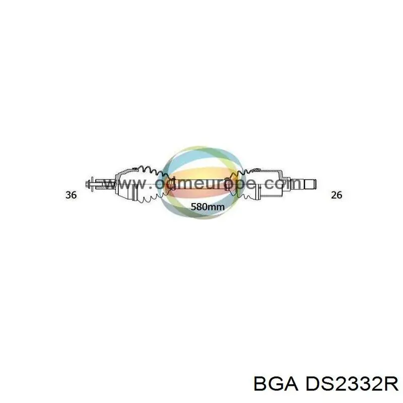 Semieje delantero derecho 36000562 Volvo