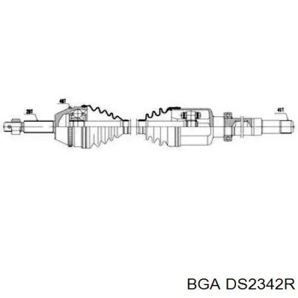 DS2342R BGA árbol de transmisión delantero derecho
