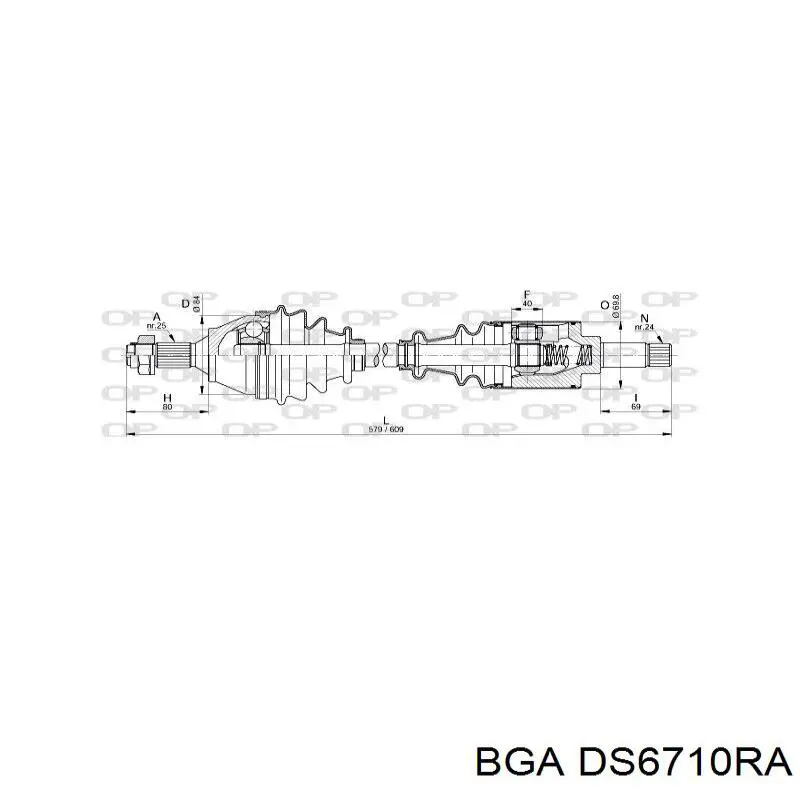 DS6710RA BGA árbol de transmisión delantero derecho