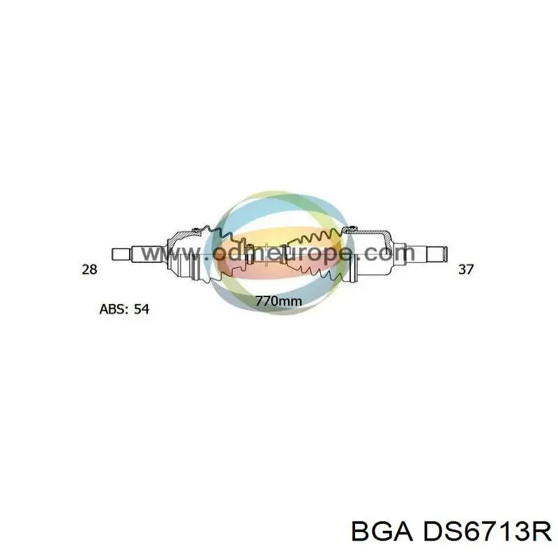 Semieje delantero izquierdo DS6713R BGA