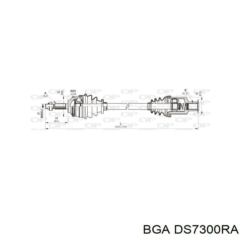 DS7300RA BGA Semieje delantero derecho