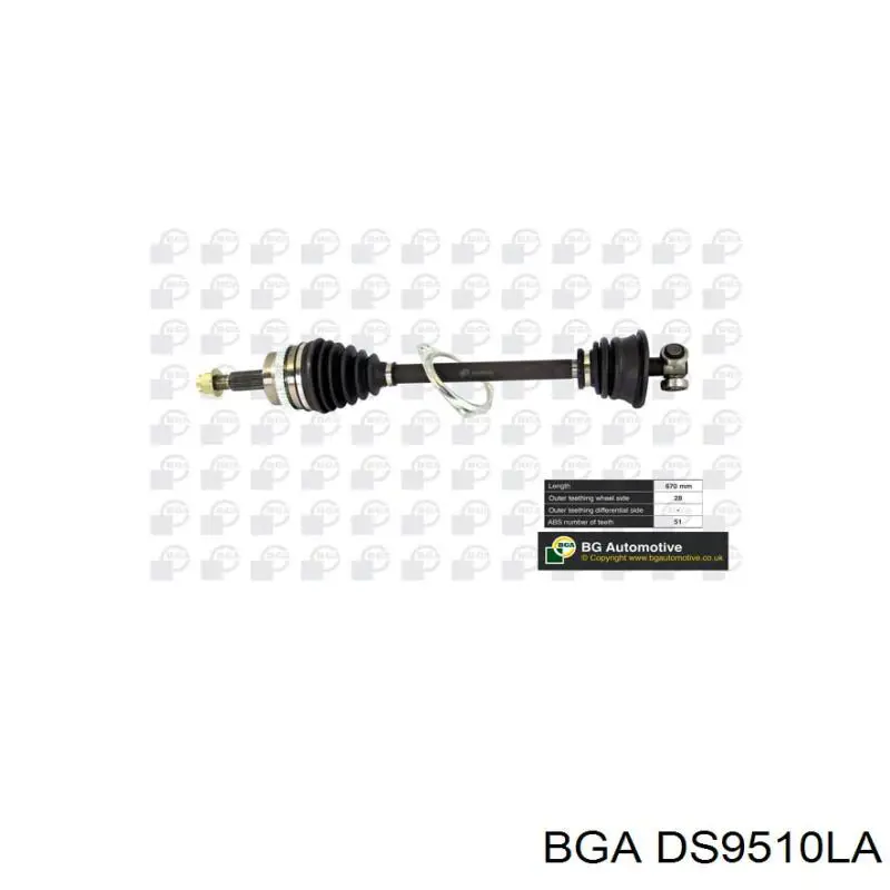DS9510LA BGA árbol de transmisión delantero izquierdo