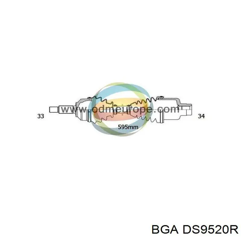 DS9520R BGA árbol de transmisión delantero derecho