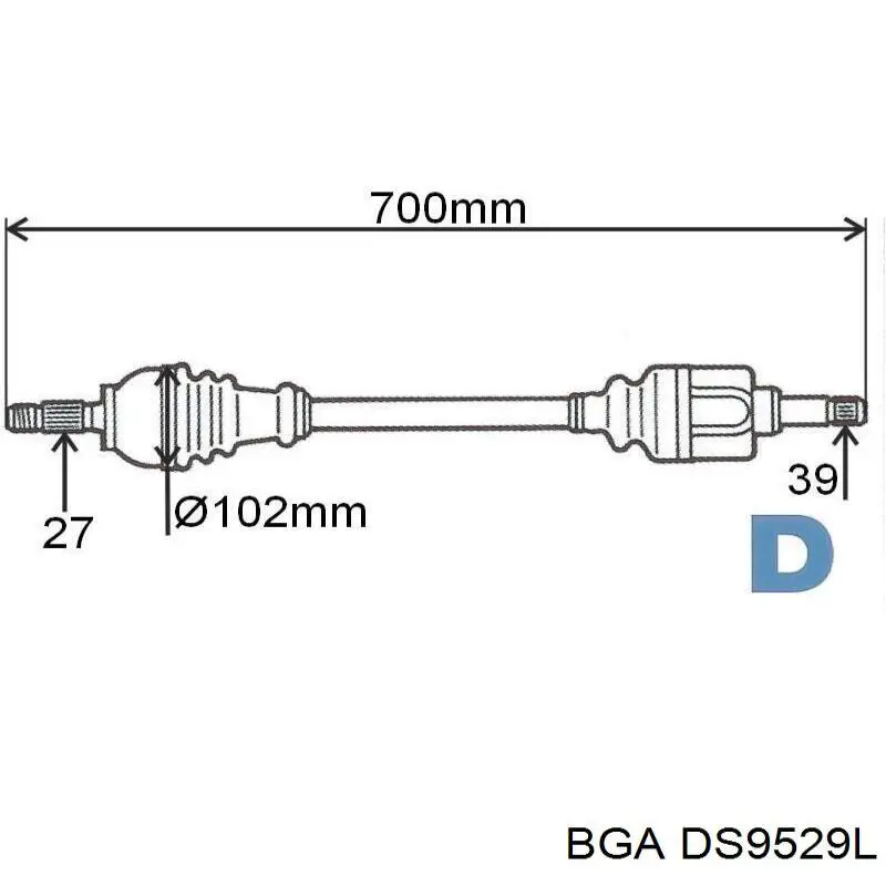 Semieje delantero izquierdo BGA DS9529L precio, desde 114,48 EUR