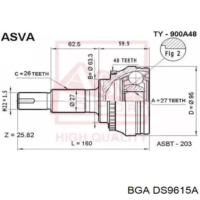 30-1028 Trakmotive/Surtrack árbol de transmisión delantero derecho