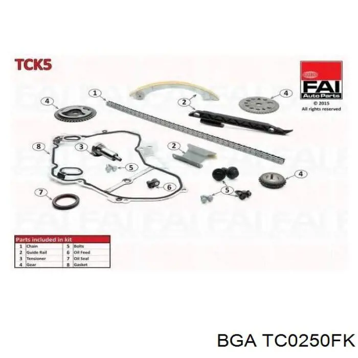 TC0250FK BGA kit de cadenas de distribución