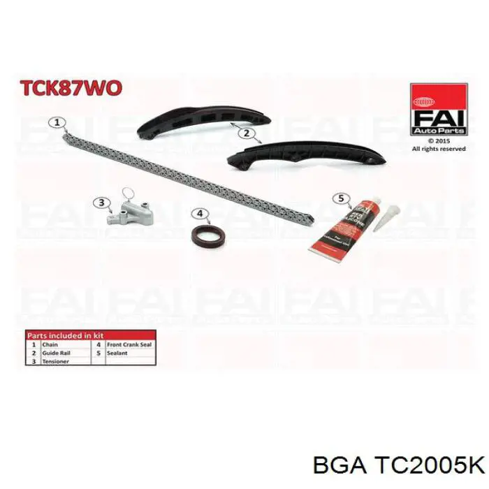 TC2005K BGA kit de cadenas de distribución