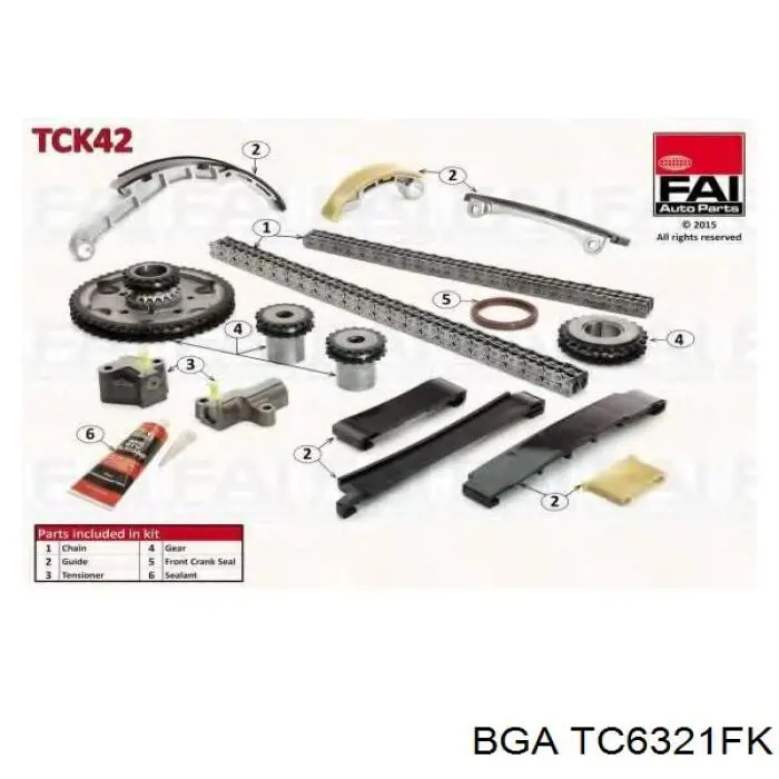 Kit de cadena de distribución KCK131 Ashika