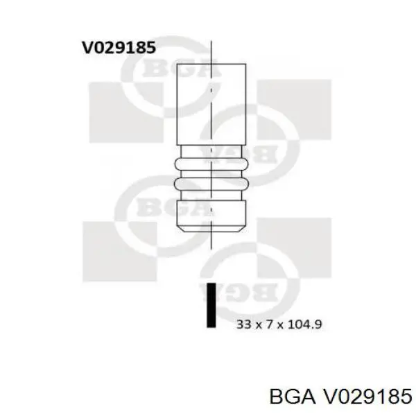 V029185 BGA válvula de admisión