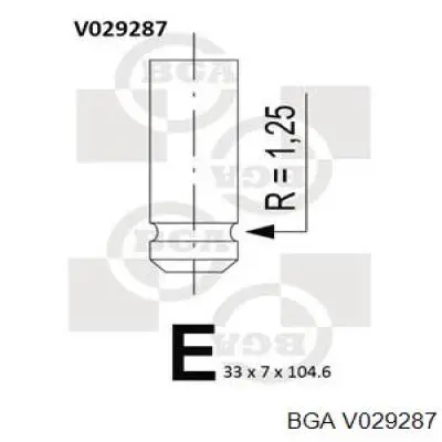 V029287 BGA válvula de admisión