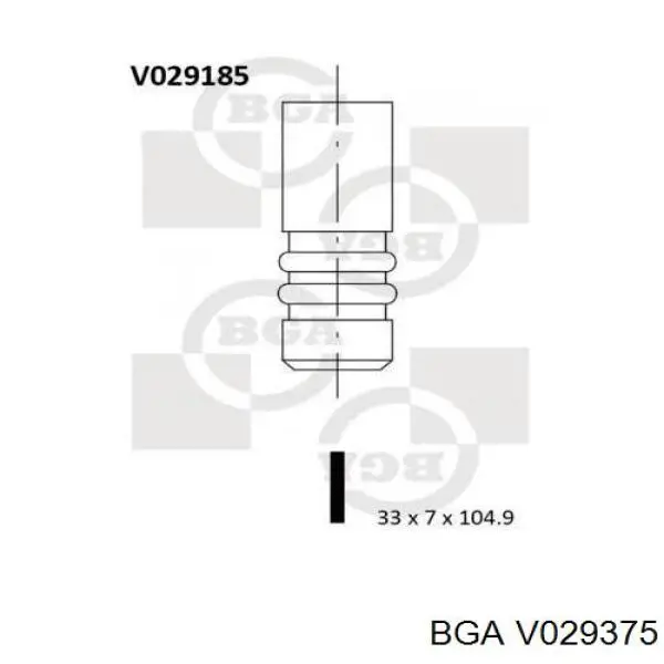 V029375 BGA válvula de admisión