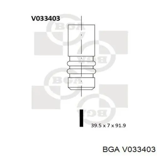 Comprar V033403 BGA Válvulas de admisión