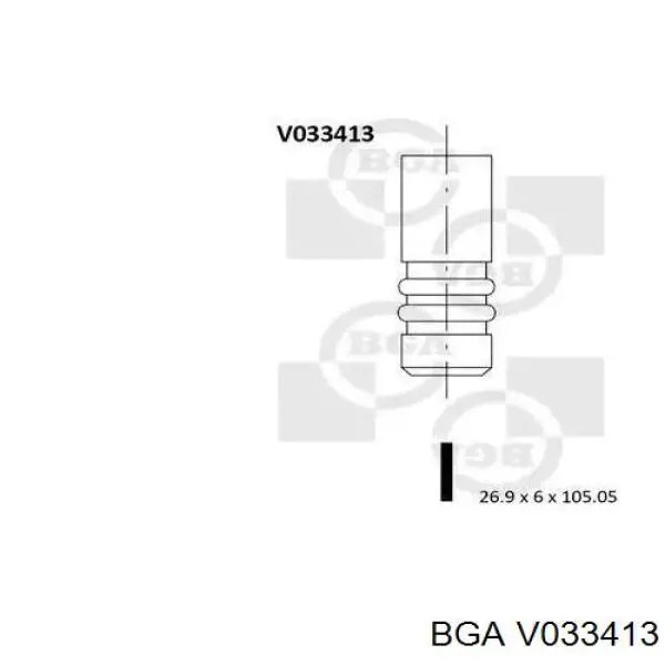 Válvula de admisión BGA V033413 precio, desde 6,13 EUR