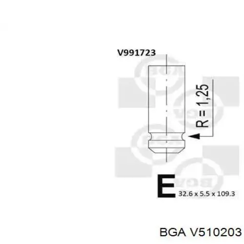 V510203 BGA válvula de admisión