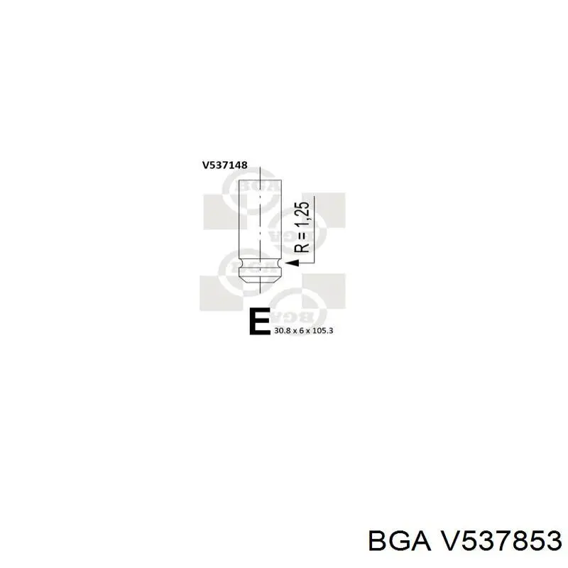V537853 BGA válvula de admisión