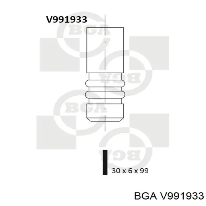 V991933 BGA válvula de admisión