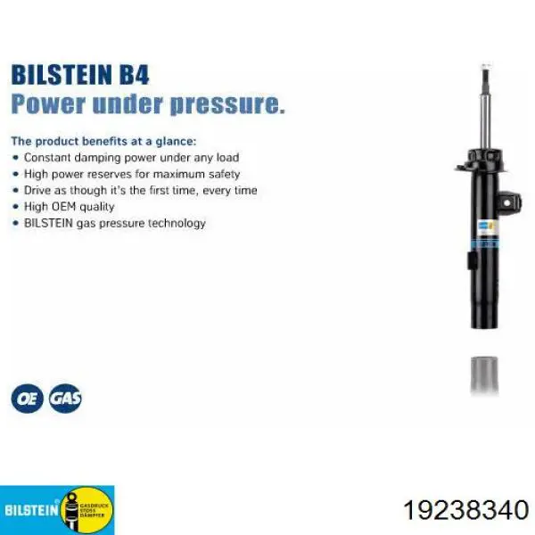 Amortiguador trasero 19238340 Bilstein