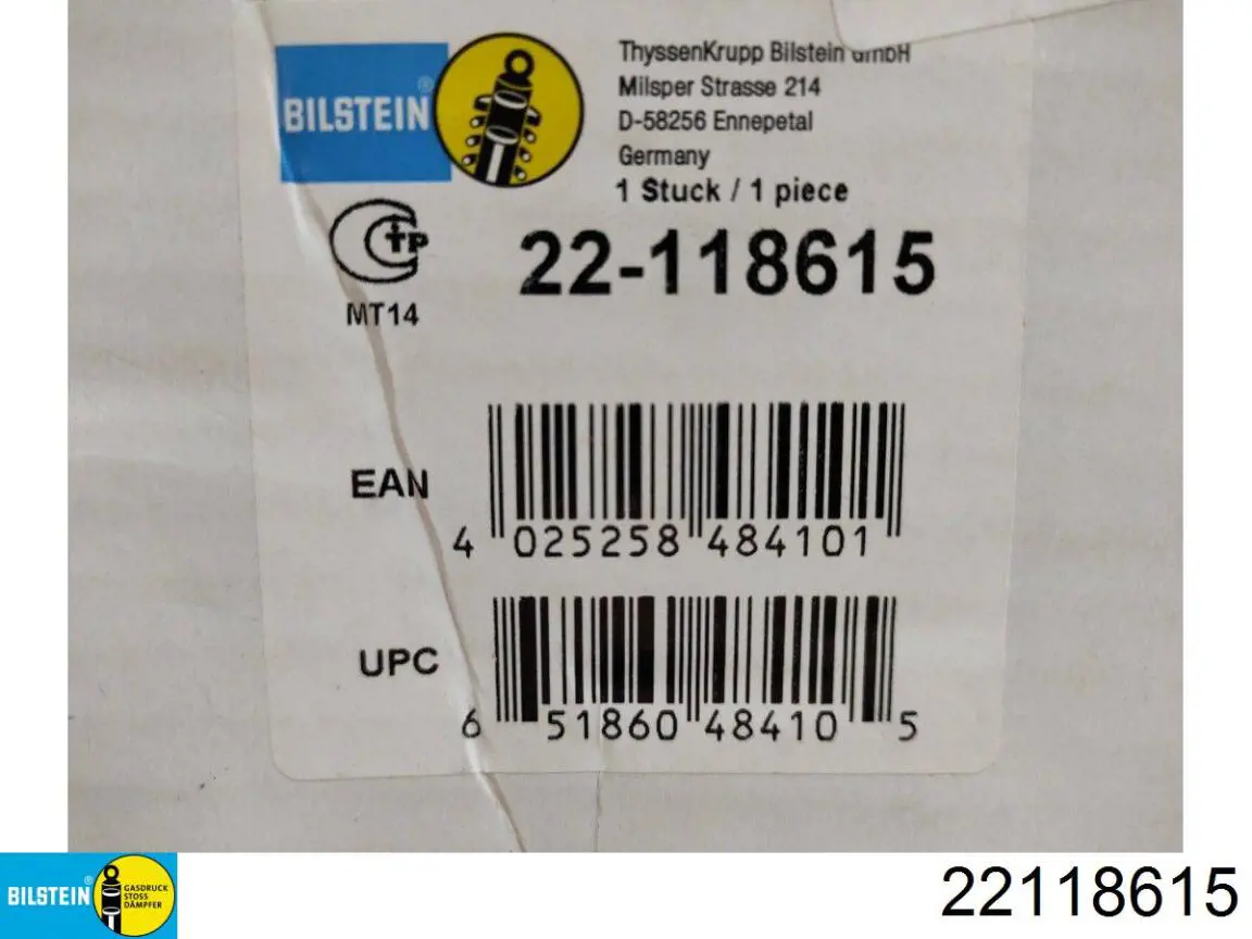 Comprar 22118615 Bilstein Amortiguador delantero derecho