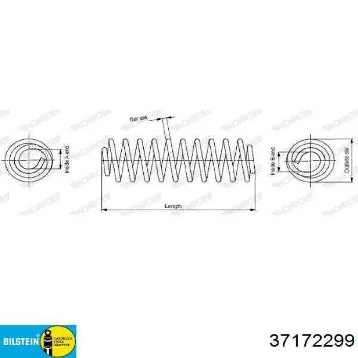 37172299 Bilstein muelle de suspensión eje delantero